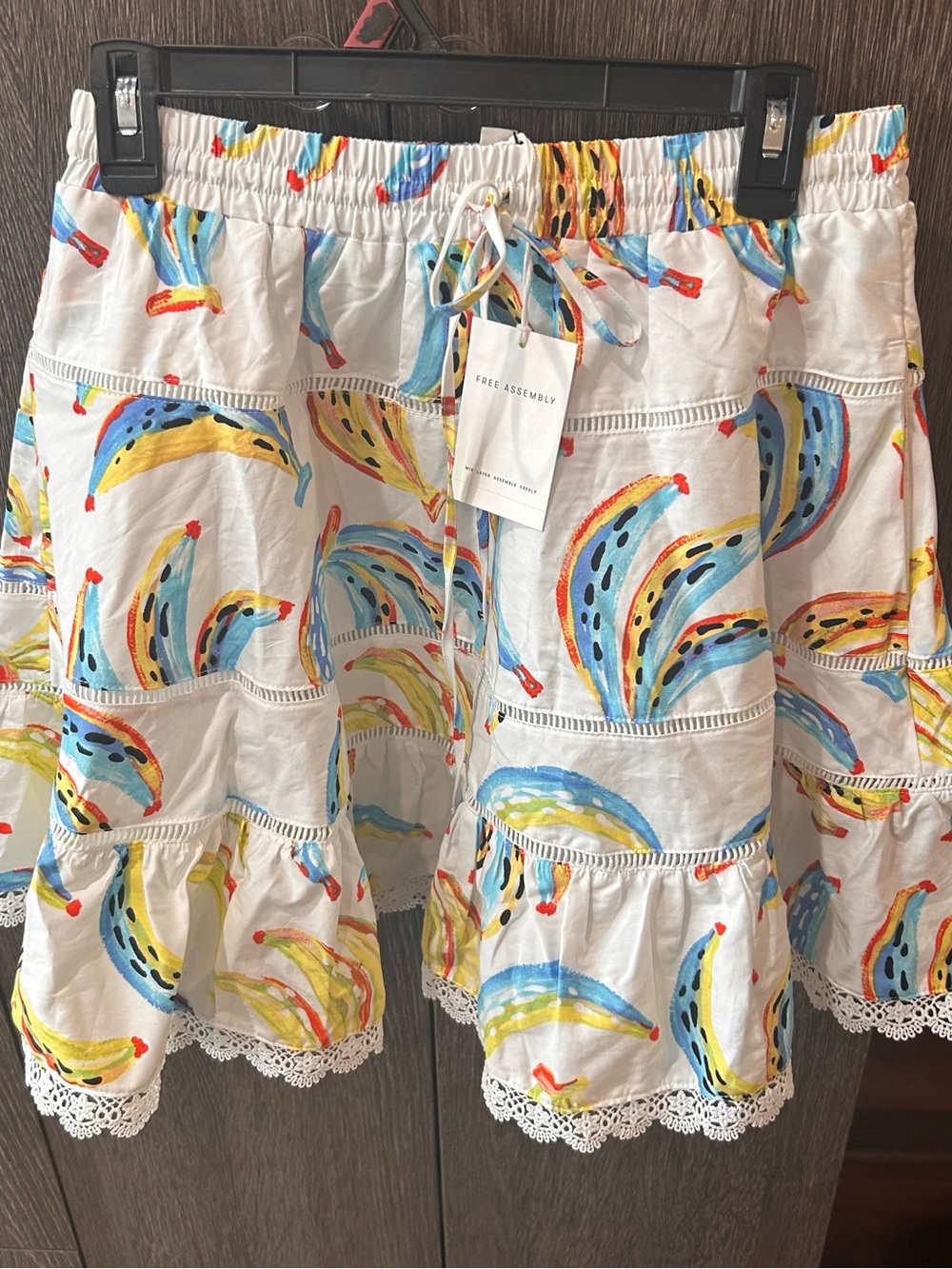Banana Print Tiered Skirt